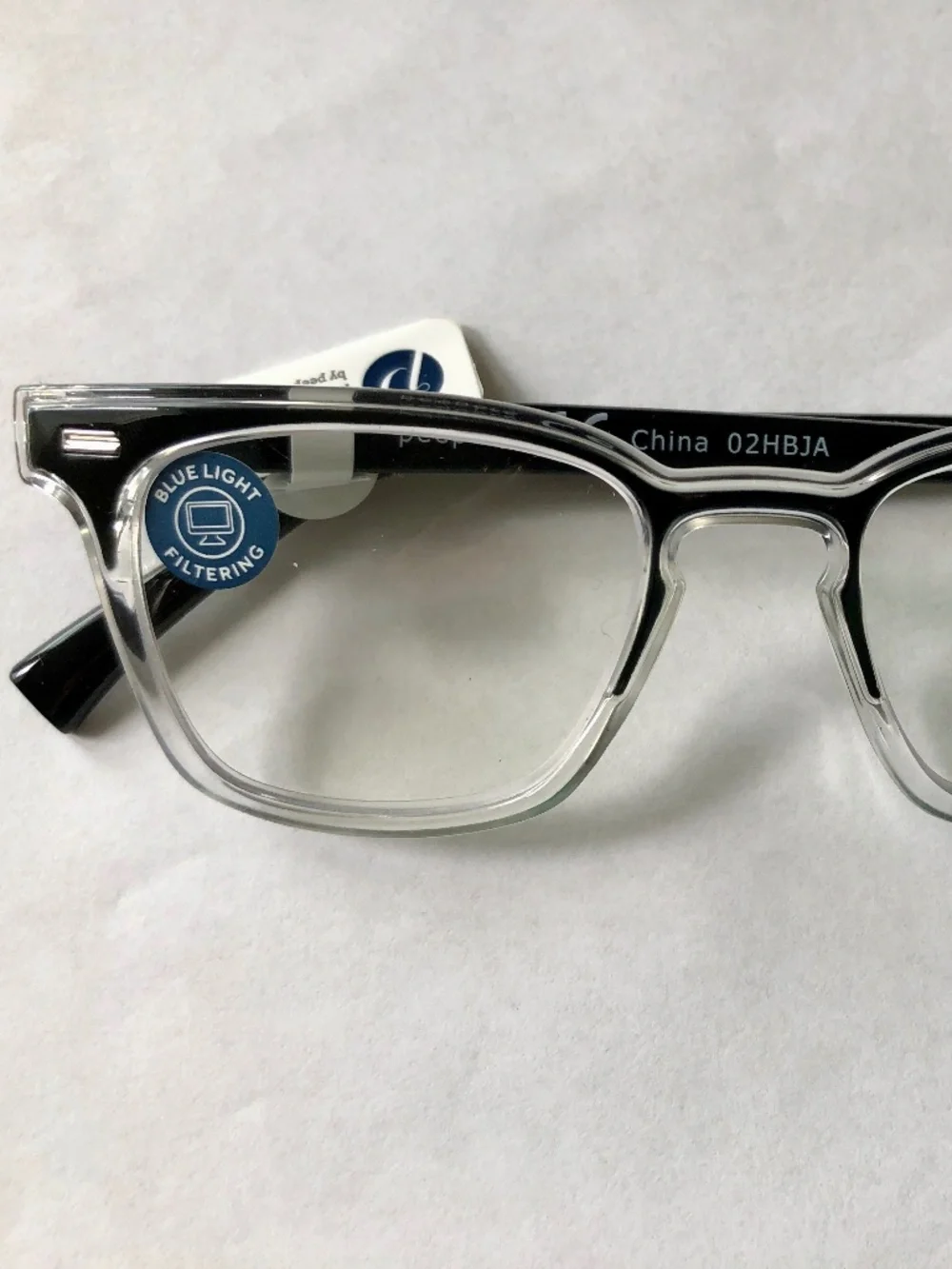 New Black & Clear Unisex Peepers Blue Light Filter Glasses‎ +0.00